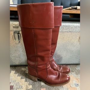 Vintage Frye knee high leather boots with cuffs